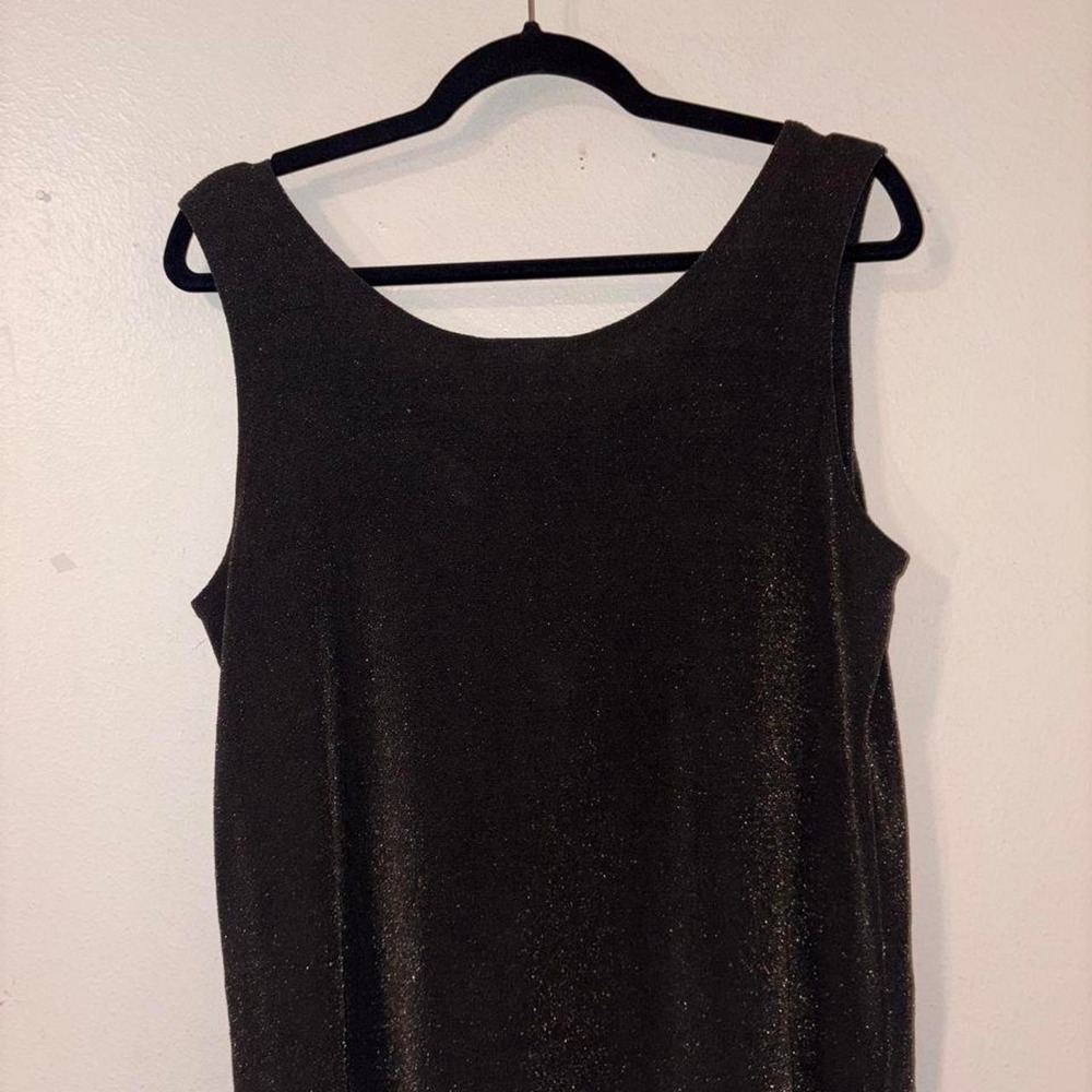 Chico's Black glittery tank top with a boho vibe #festivalvibes #glam Size 3 XL - Picture 3 of 4